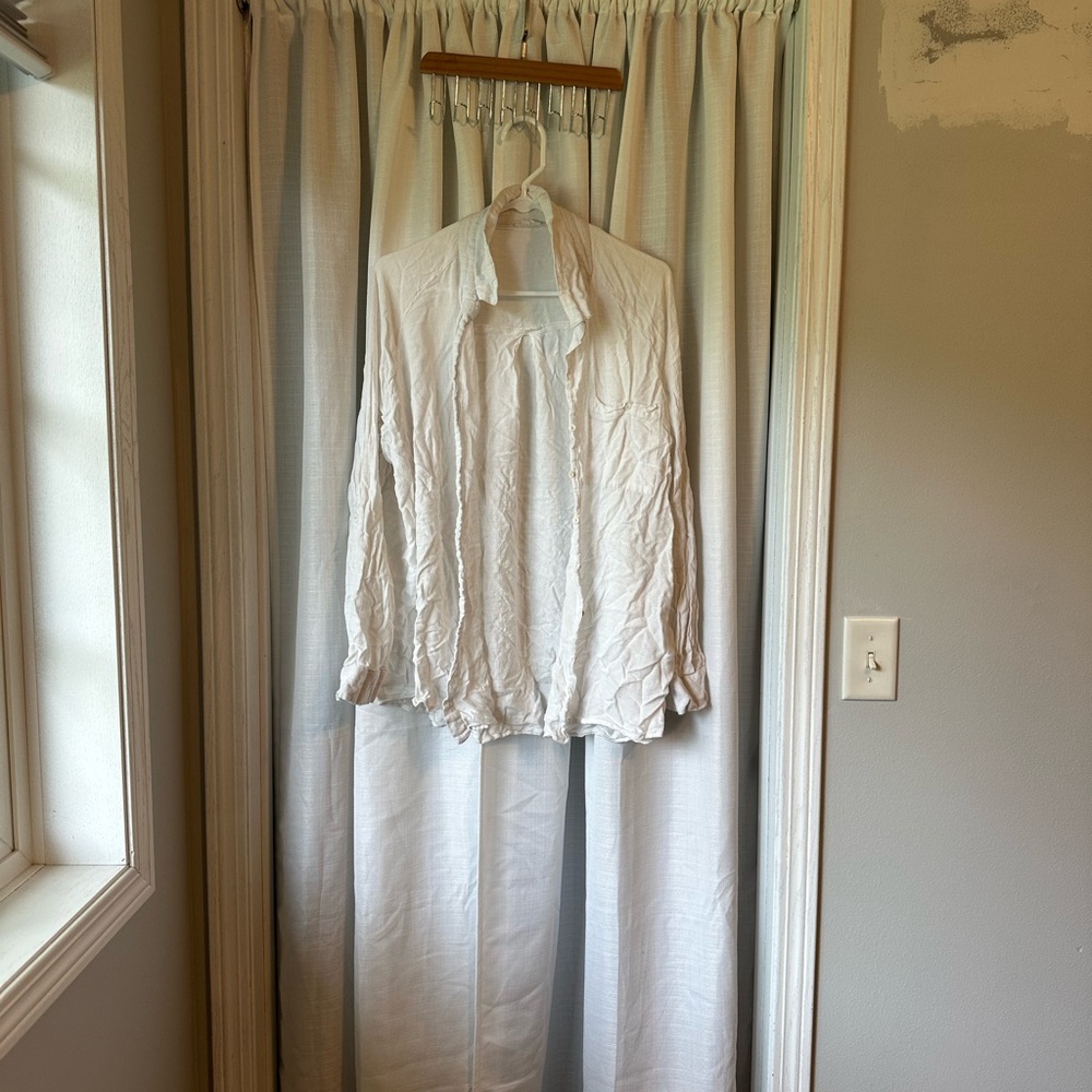 White Crinkled Blouse